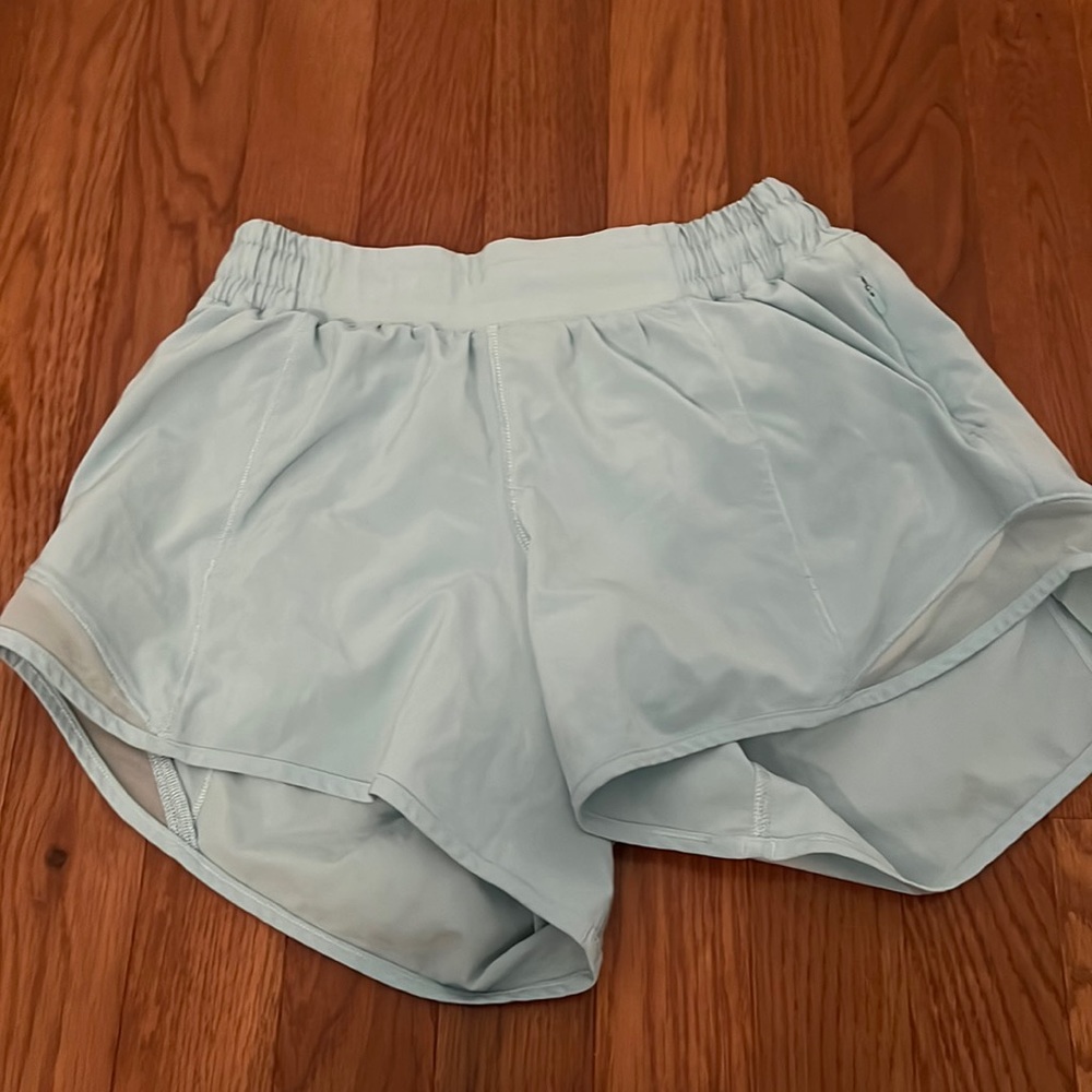 size 4 light blue lulu lemon shorts